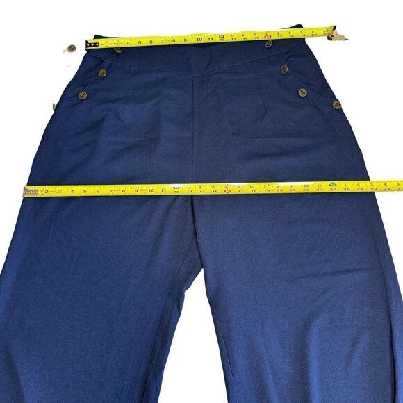 ModCloth Pants Cambridge Nautical Wide Leg Trousers Navy Sz 1X - Picture 9 of 11